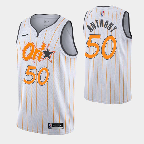 Men's Orlando Magic #50 Cole Anthony 2020-21 White NBA Edition Stitched Swingman Jersey
